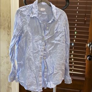 White and blue button down shirt